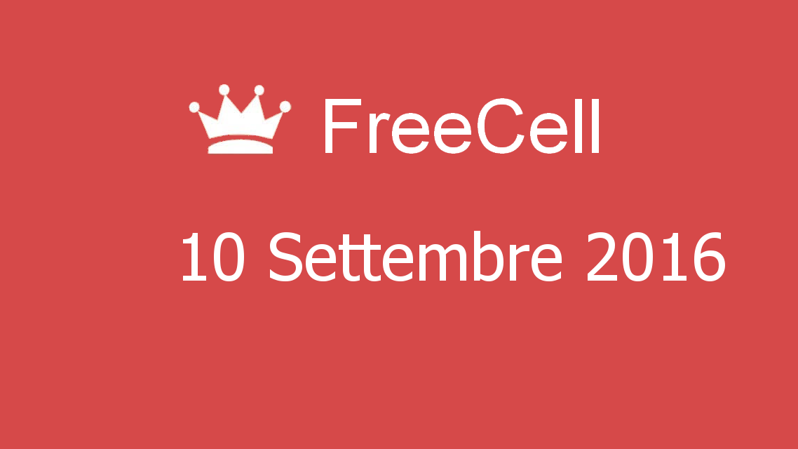 Microsoft solitaire collection - FreeCell - 10. Settembre 2016