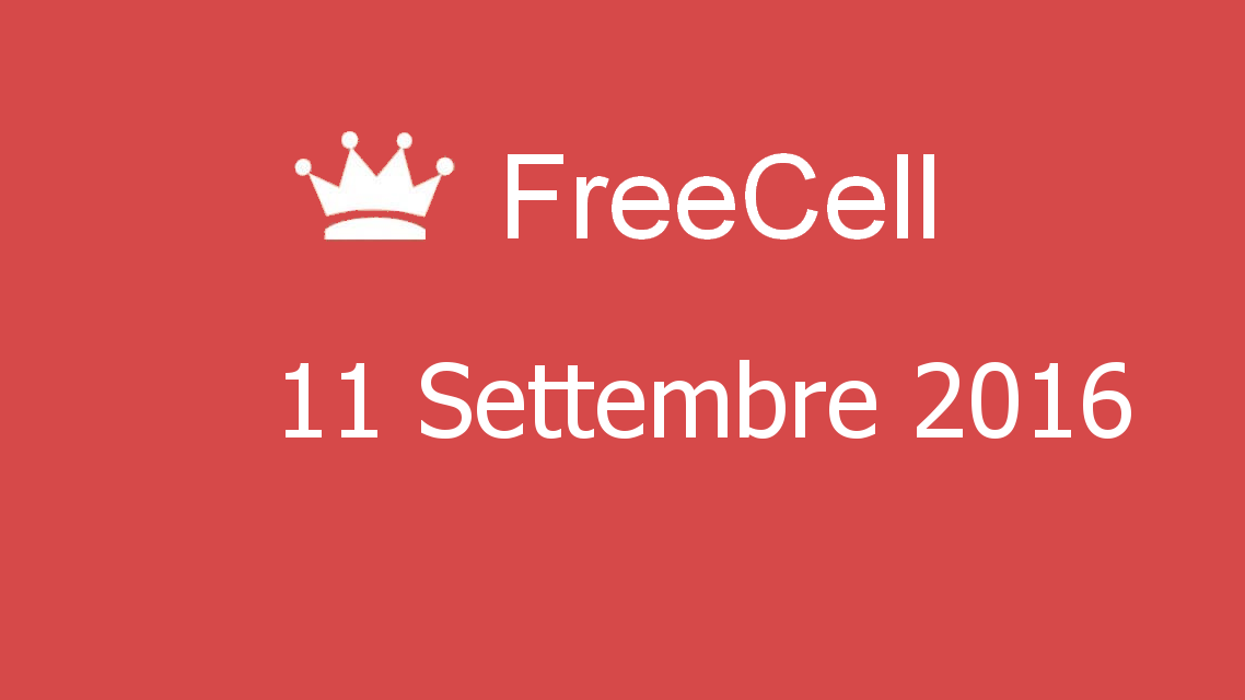Microsoft solitaire collection - FreeCell - 11. Settembre 2016