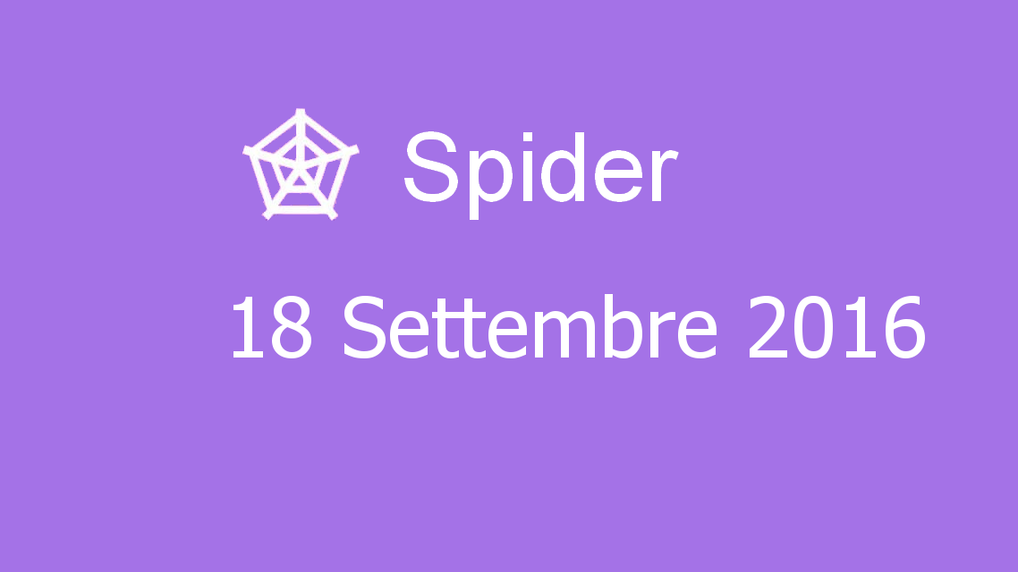 Microsoft solitaire collection - Spider - 18. Settembre 2016