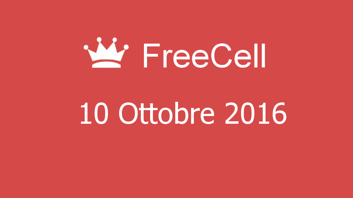 Microsoft solitaire collection - FreeCell - 10. Ottobre 2016