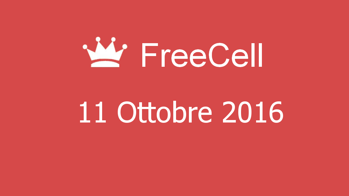 Microsoft solitaire collection - FreeCell - 11. Ottobre 2016