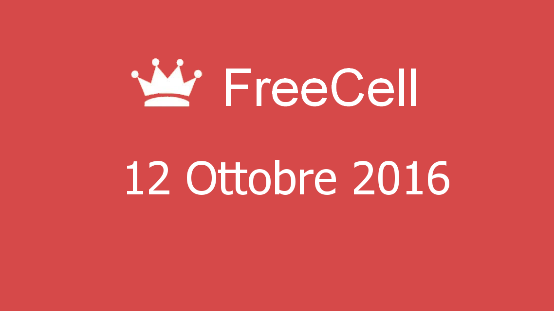 Microsoft solitaire collection - FreeCell - 12. Ottobre 2016
