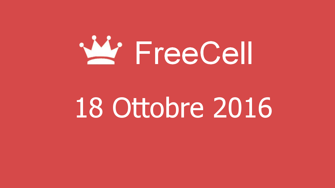 Microsoft solitaire collection - FreeCell - 18. Ottobre 2016