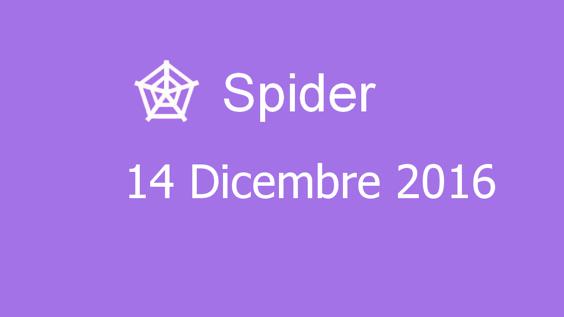 Microsoft solitaire collection - Spider - 14. Dicembre 2016