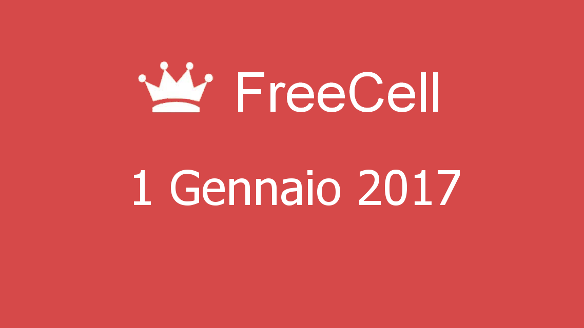 Microsoft solitaire collection - FreeCell - 01. Gennaio 2017