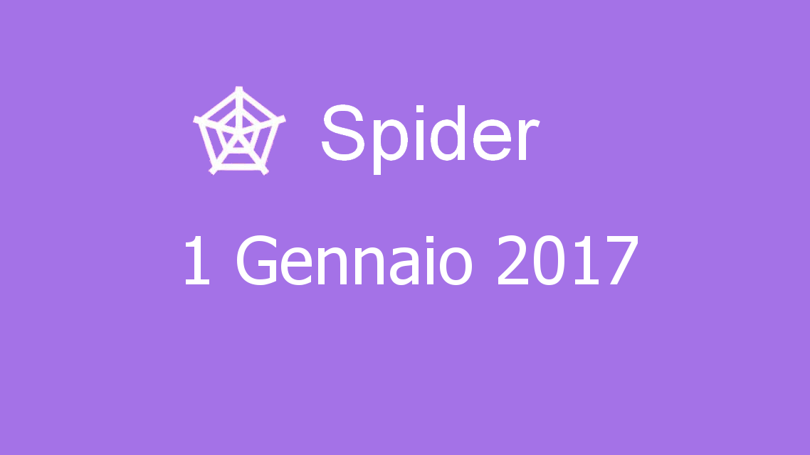 Microsoft solitaire collection - Spider - 01. Gennaio 2017