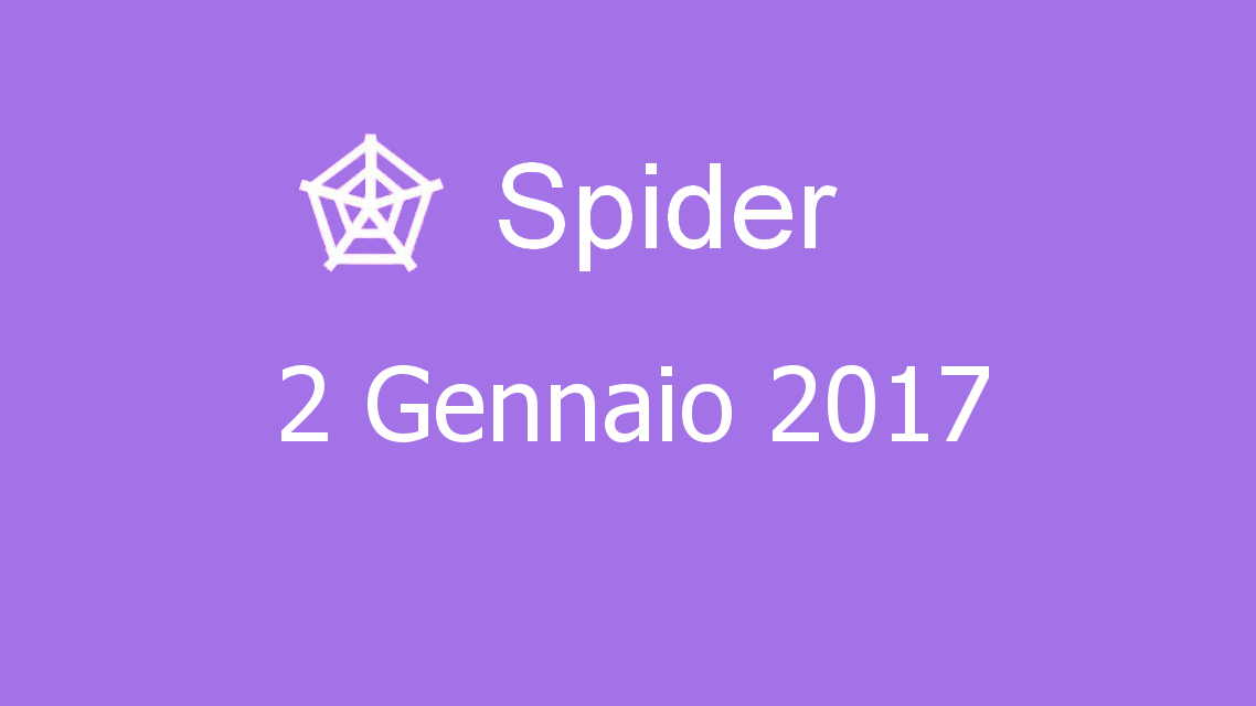 Microsoft solitaire collection - Spider - 02. Gennaio 2017