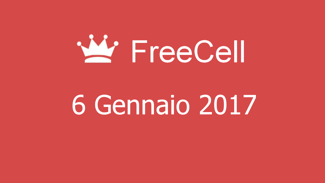 Microsoft solitaire collection - FreeCell - 06. Gennaio 2017