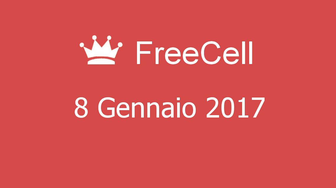 Microsoft solitaire collection - FreeCell - 08. Gennaio 2017