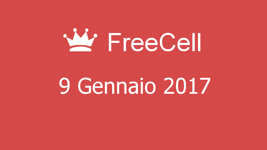 Microsoft solitaire collection - FreeCell - 09. Gennaio 2017