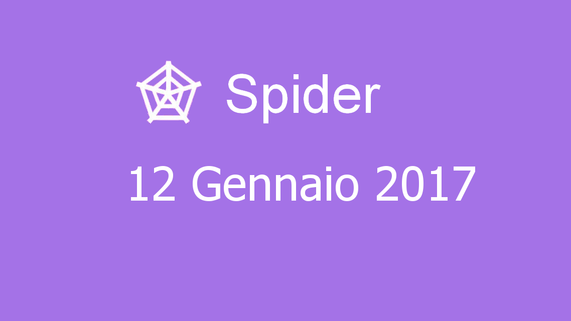 Microsoft solitaire collection - Spider - 12. Gennaio 2017