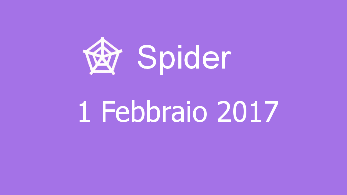 Microsoft solitaire collection - Spider - 01. Febbraio 2017