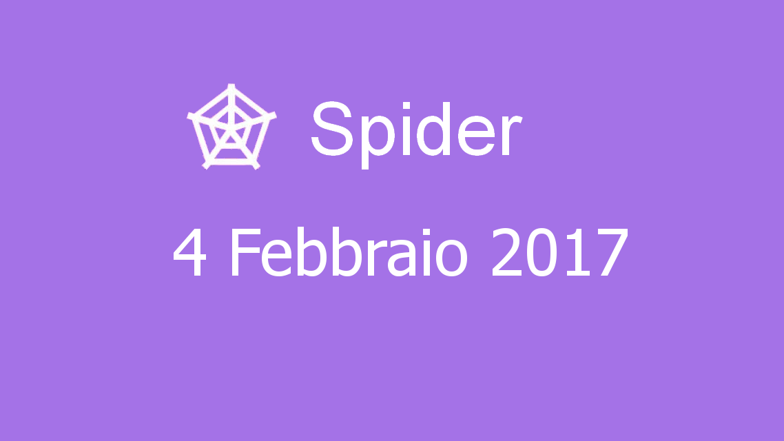 Microsoft solitaire collection - Spider - 04. Febbraio 2017