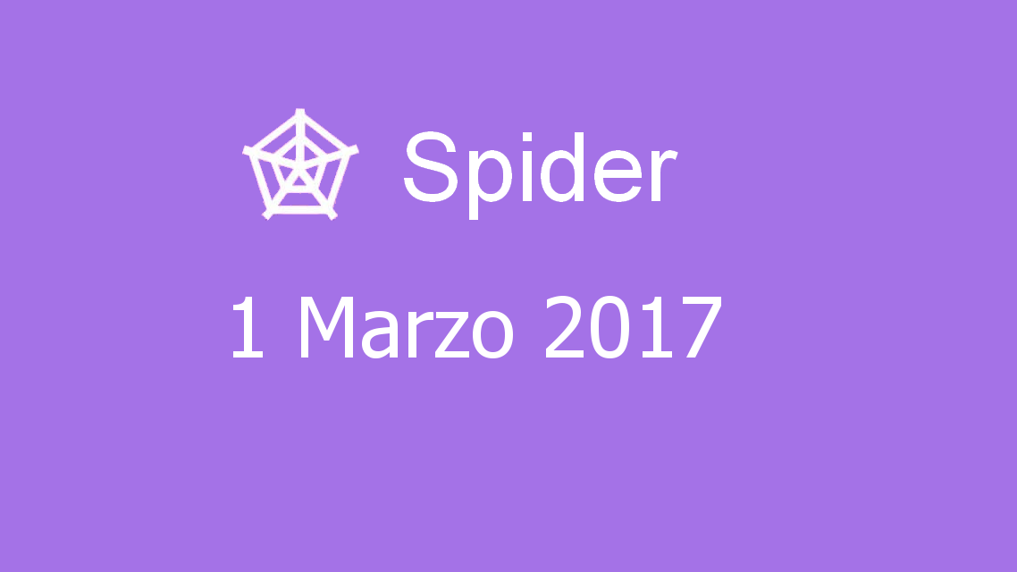 Microsoft solitaire collection - Spider - 01. Marzo 2017