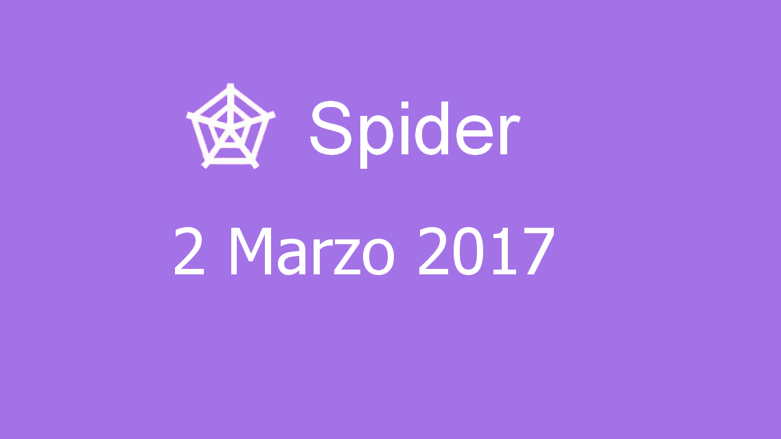 Microsoft solitaire collection - Spider - 02. Marzo 2017