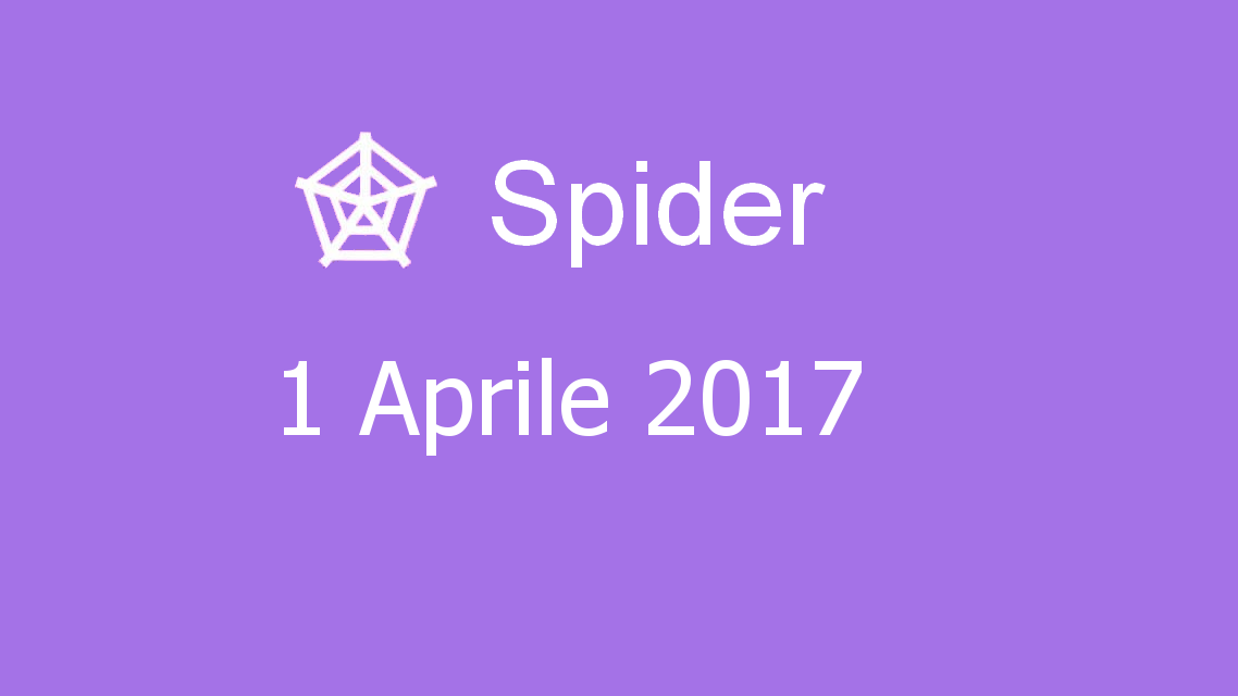 Microsoft solitaire collection - Spider - 01. Aprile 2017