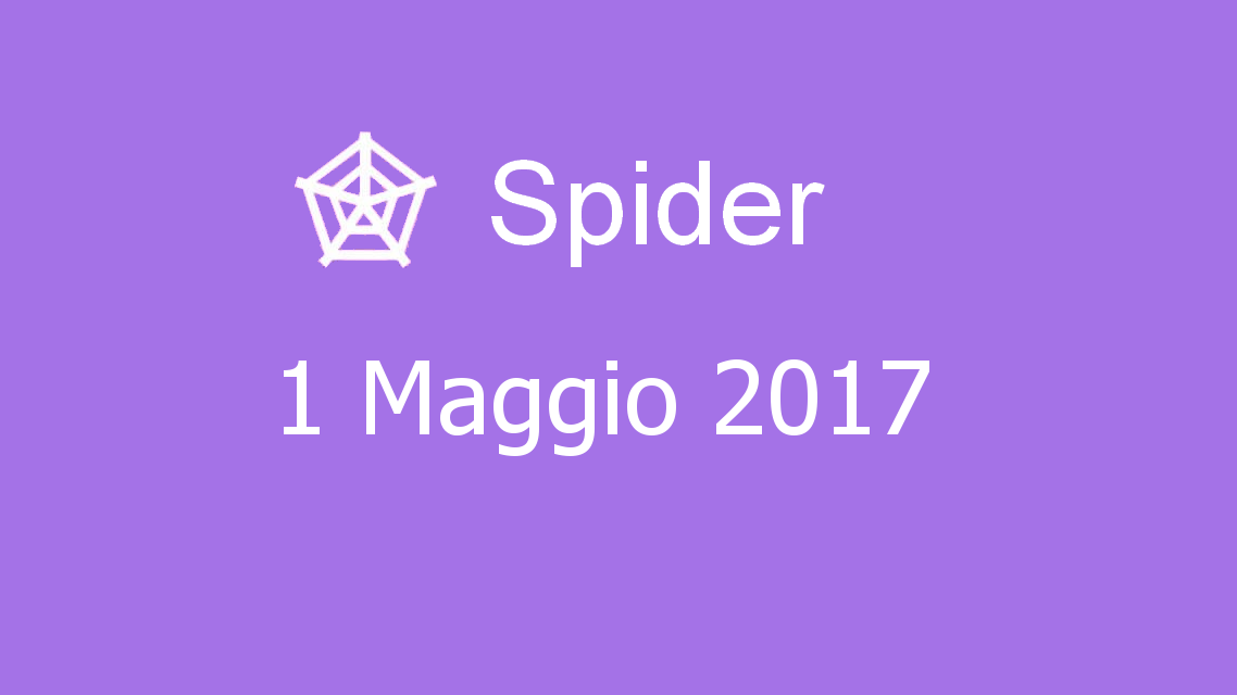 Microsoft solitaire collection - Spider - 01. Maggio 2017