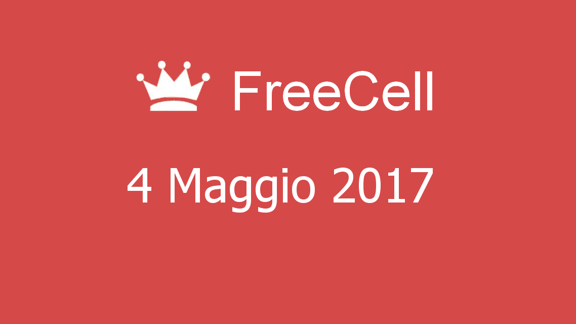 Microsoft solitaire collection - FreeCell - 04. Maggio 2017
