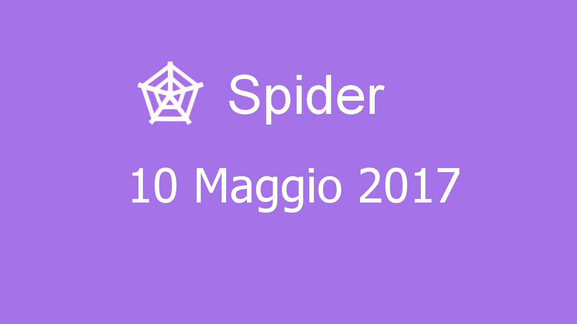 Microsoft solitaire collection - Spider - 10. Maggio 2017