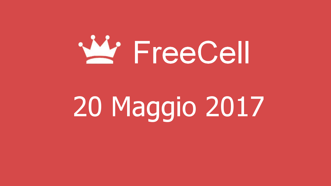 Microsoft solitaire collection - FreeCell - 20. Maggio 2017