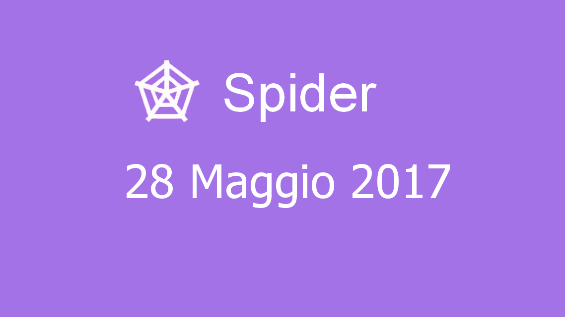Microsoft solitaire collection - Spider - 28. Maggio 2017