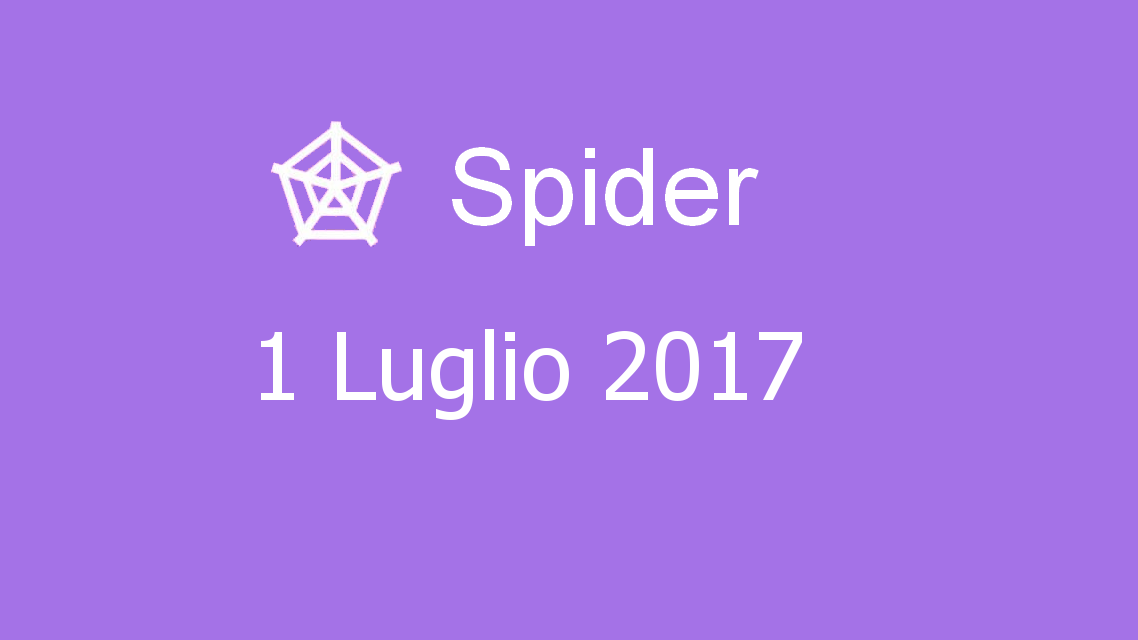 Microsoft solitaire collection - Spider - 01. Luglio 2017