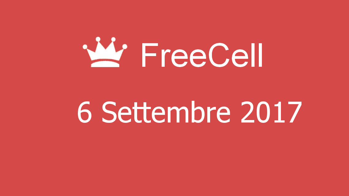 Microsoft solitaire collection - FreeCell - 06. Settembre 2017
