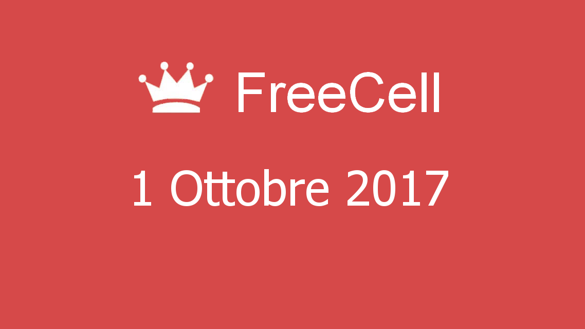 Microsoft solitaire collection - FreeCell - 01. Ottobre 2017