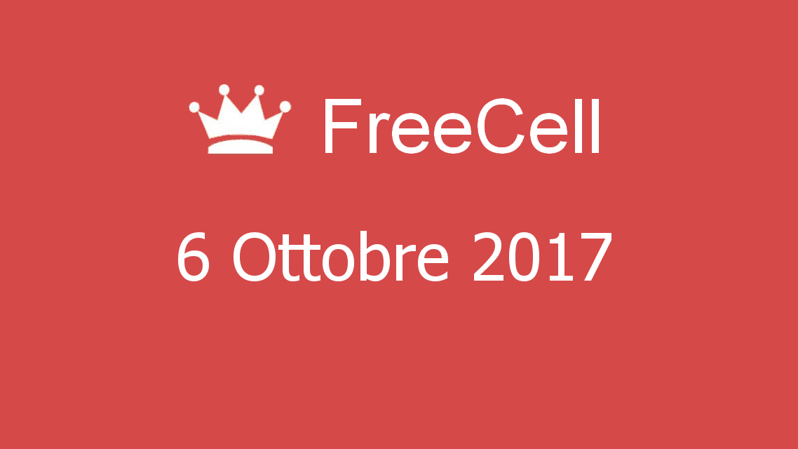 Microsoft solitaire collection - FreeCell - 06. Ottobre 2017