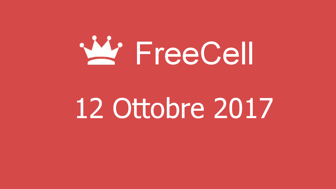 Microsoft solitaire collection - FreeCell - 12. Ottobre 2017