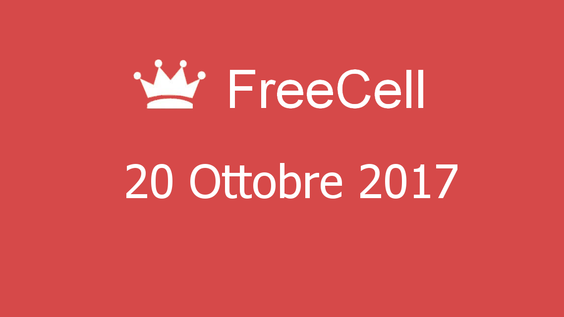 Microsoft solitaire collection - FreeCell - 20. Ottobre 2017