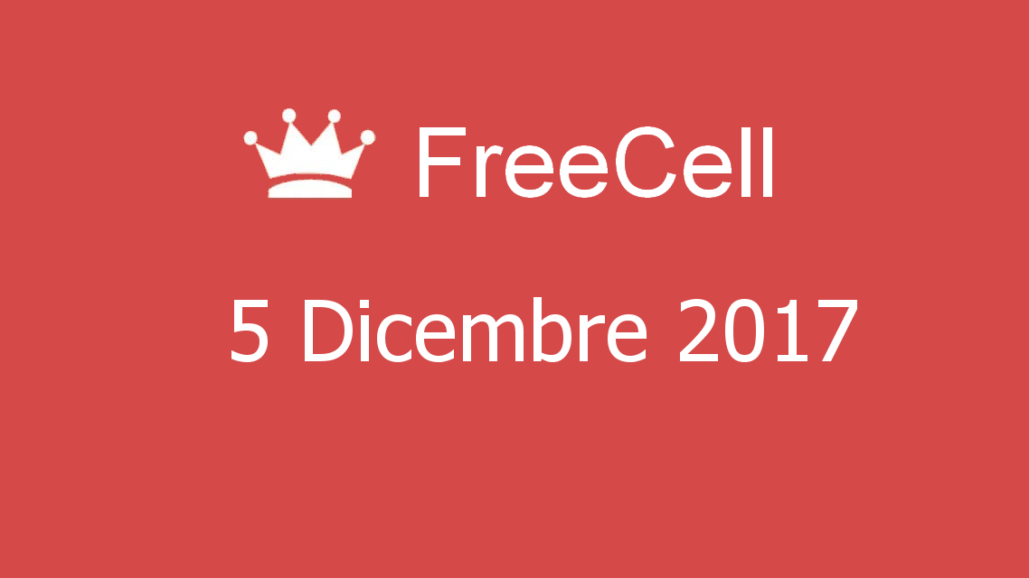 Microsoft solitaire collection - FreeCell - 05. Dicembre 2017