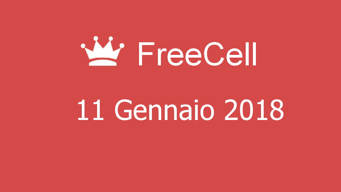 Microsoft solitaire collection - FreeCell - 11. Gennaio 2018