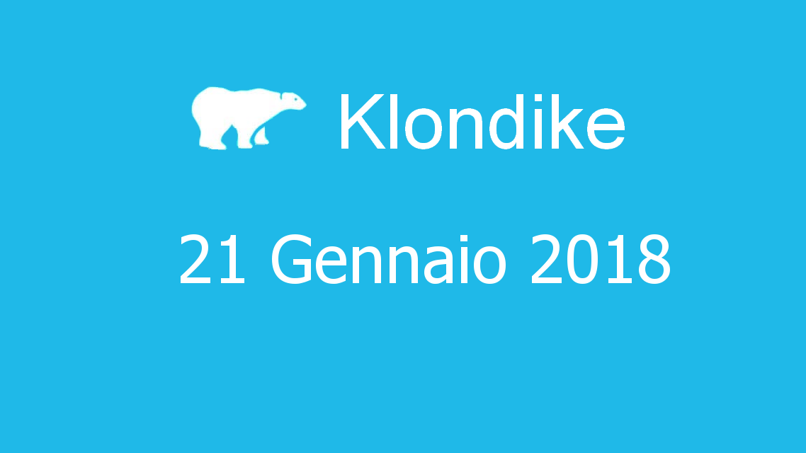 Microsoft solitaire collection - klondike - 21. Gennaio 2018