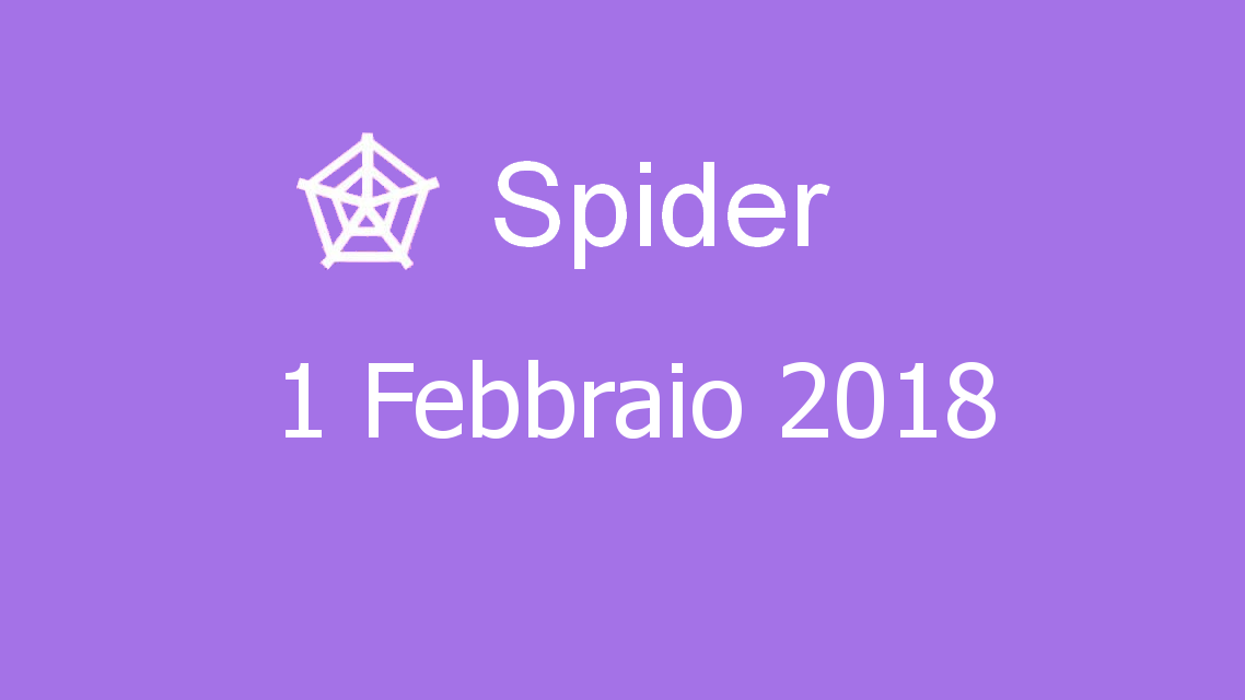 Microsoft solitaire collection - Spider - 01. Febbraio 2018