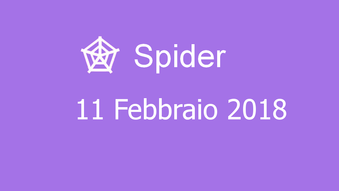 Microsoft solitaire collection - Spider - 11. Febbraio 2018