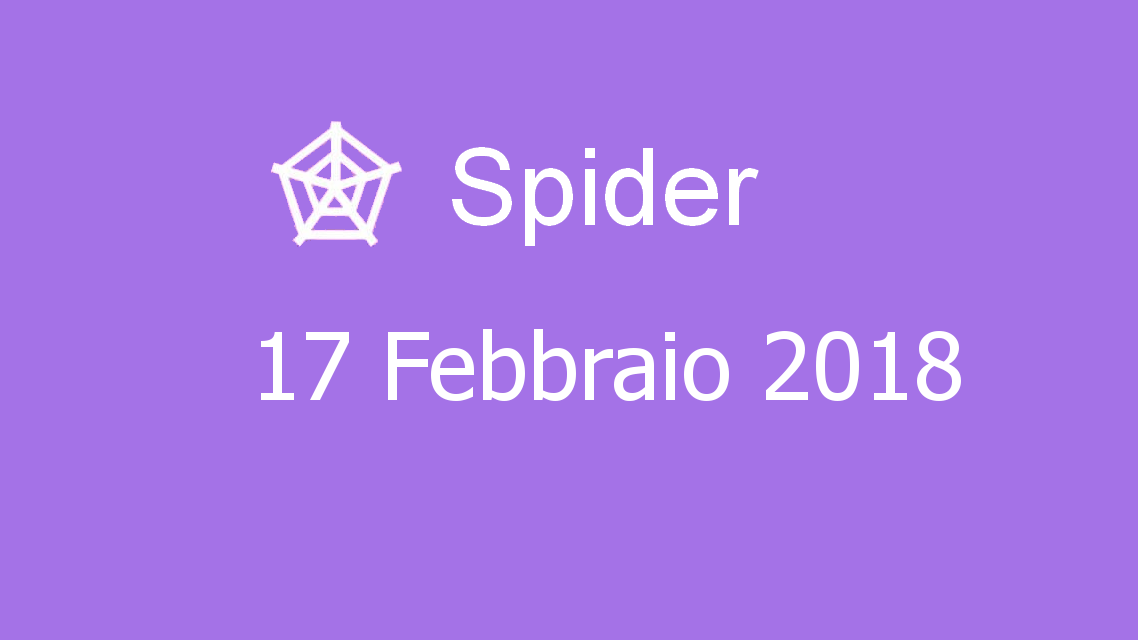 Microsoft solitaire collection - Spider - 17. Febbraio 2018