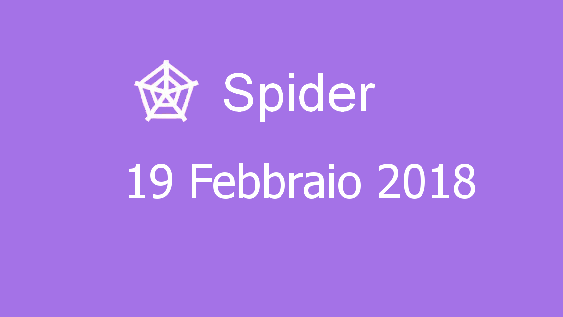 Microsoft solitaire collection - Spider - 19. Febbraio 2018