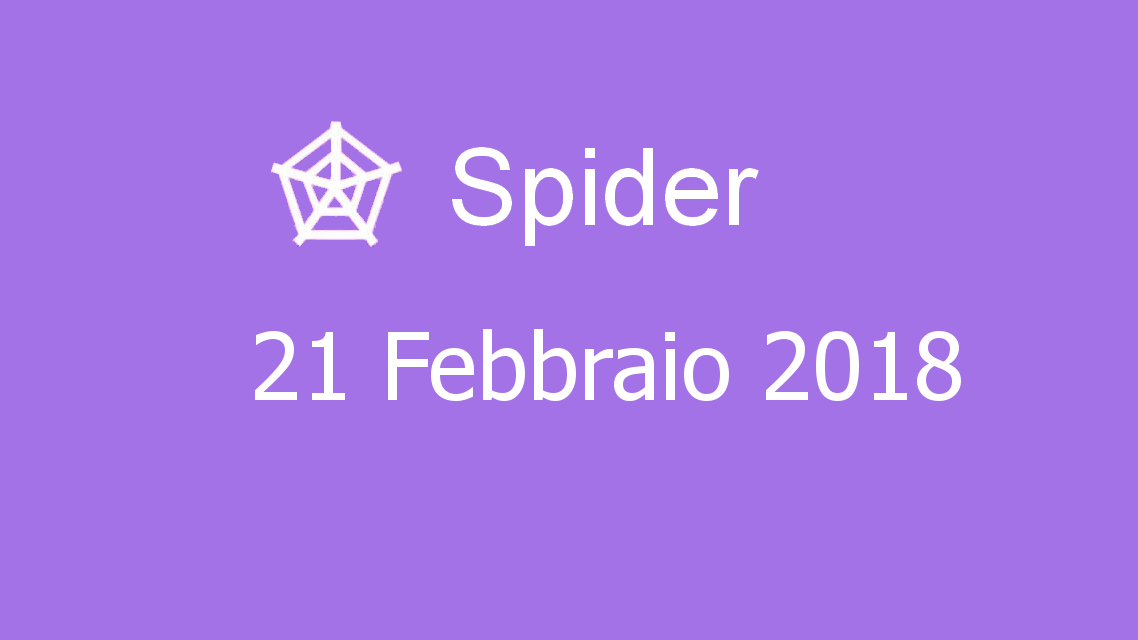 Microsoft solitaire collection - Spider - 21. Febbraio 2018