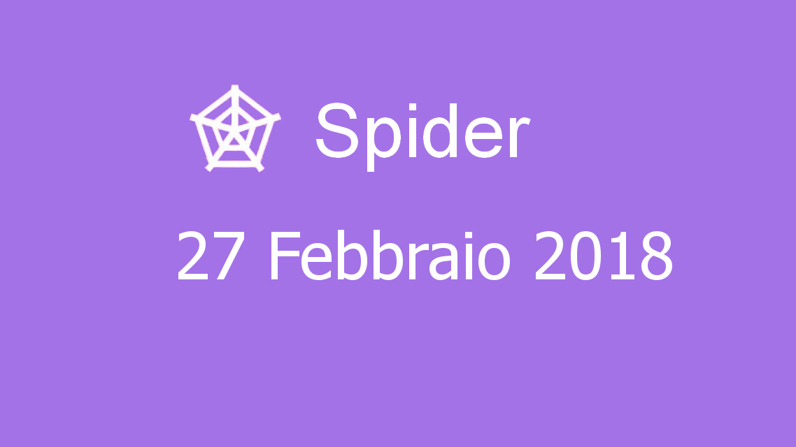Microsoft solitaire collection - Spider - 27. Febbraio 2018