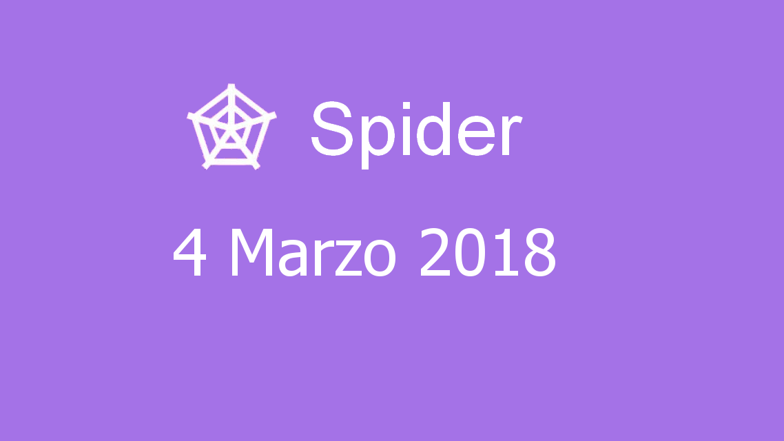 Microsoft solitaire collection - Spider - 04. Marzo 2018