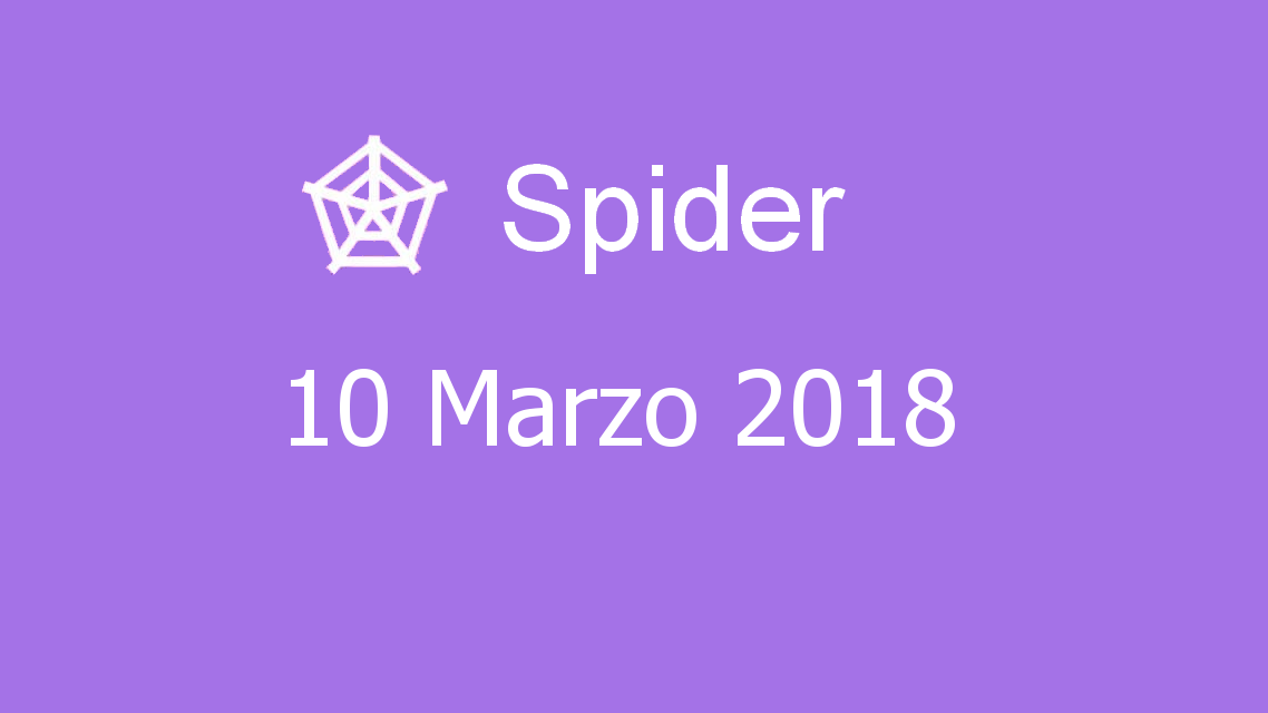 Microsoft solitaire collection - Spider - 10. Marzo 2018