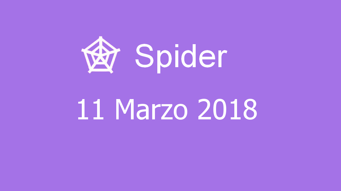 Microsoft solitaire collection - Spider - 11. Marzo 2018