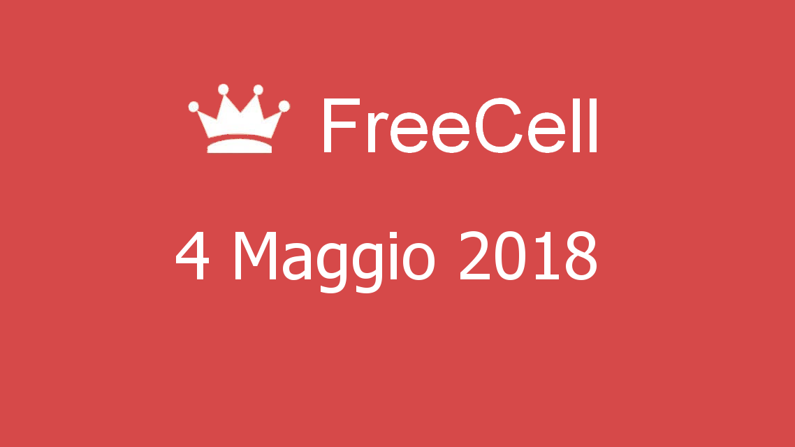 Microsoft solitaire collection - FreeCell - 04. Maggio 2018