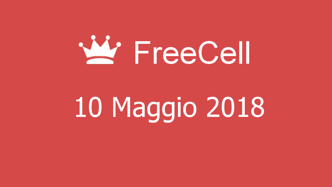 Microsoft solitaire collection - FreeCell - 10. Maggio 2018