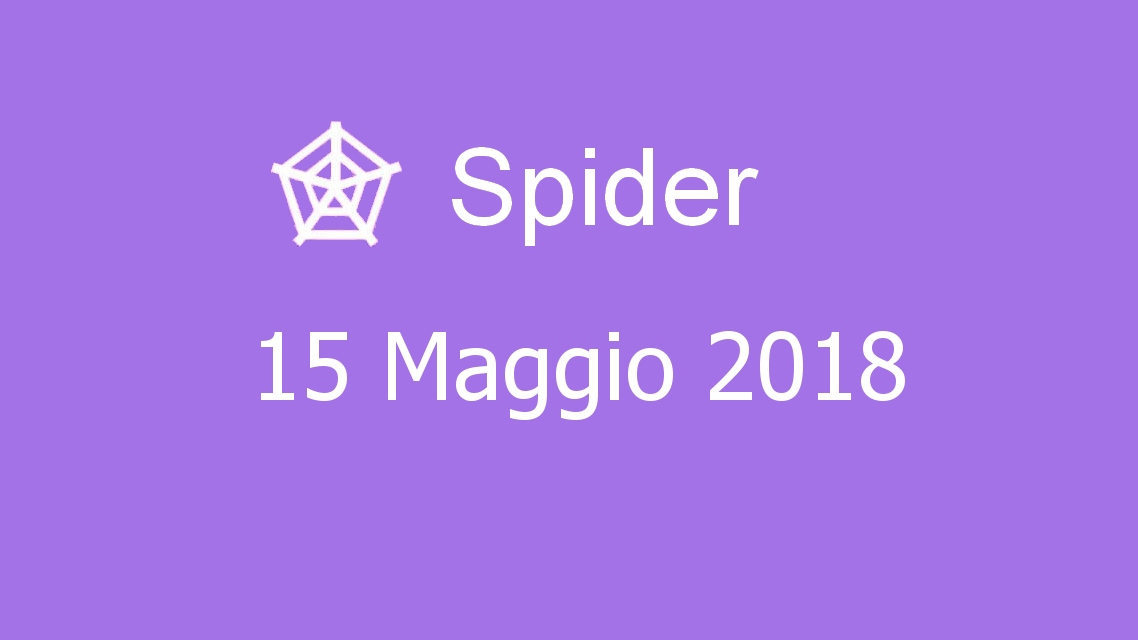 Microsoft solitaire collection - Spider - 15. Maggio 2018