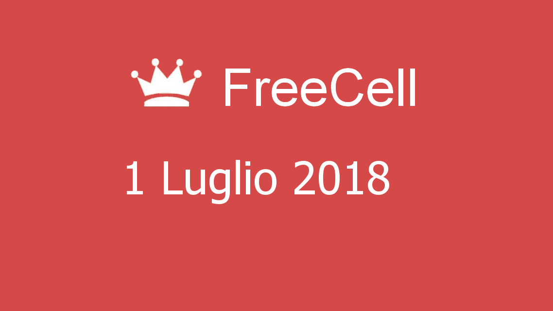 Microsoft solitaire collection - FreeCell - 01. Luglio 2018