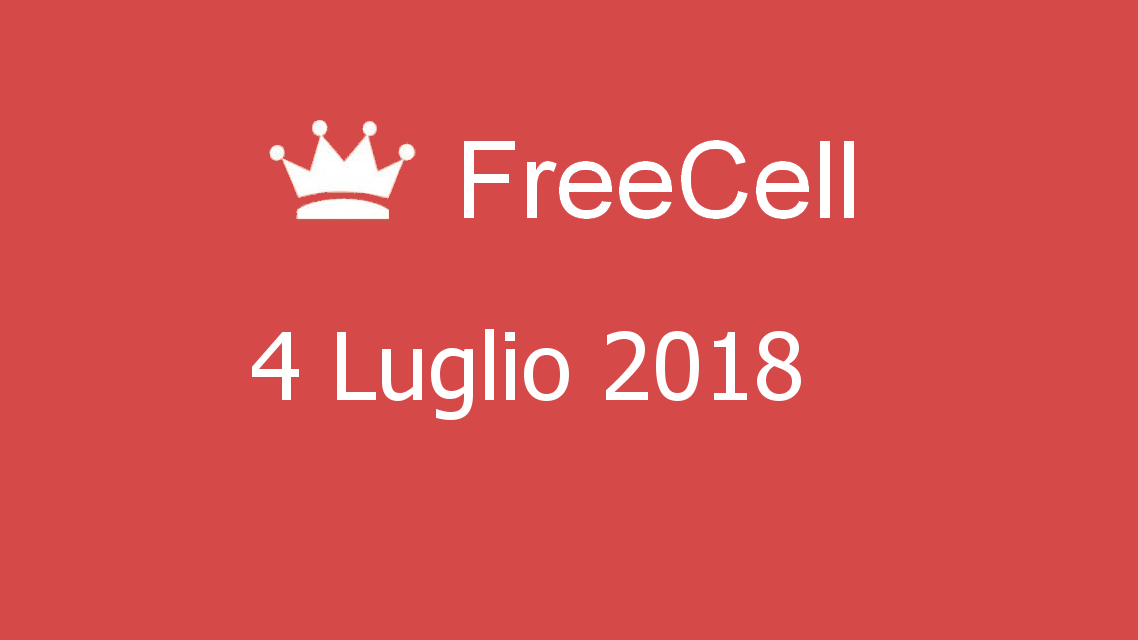 Microsoft solitaire collection - FreeCell - 04. Luglio 2018