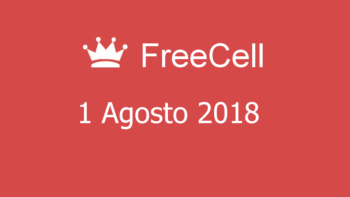 Microsoft solitaire collection - FreeCell - 01. Agosto 2018