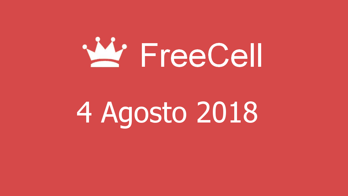 Microsoft solitaire collection - FreeCell - 04. Agosto 2018